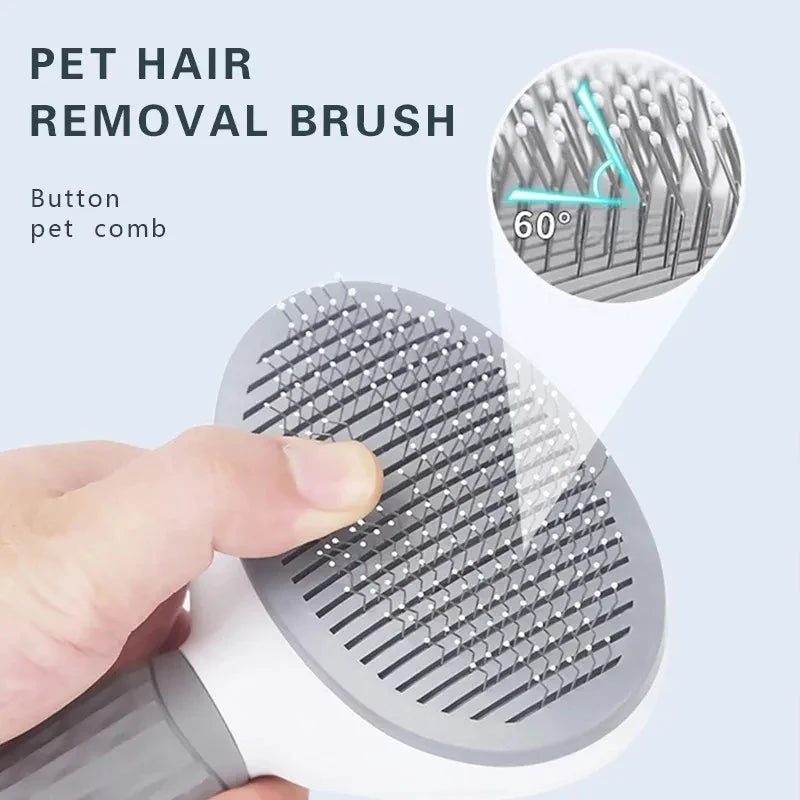 Self-Cleaning Deshedding Brush — One Click to Remove Dog Hair