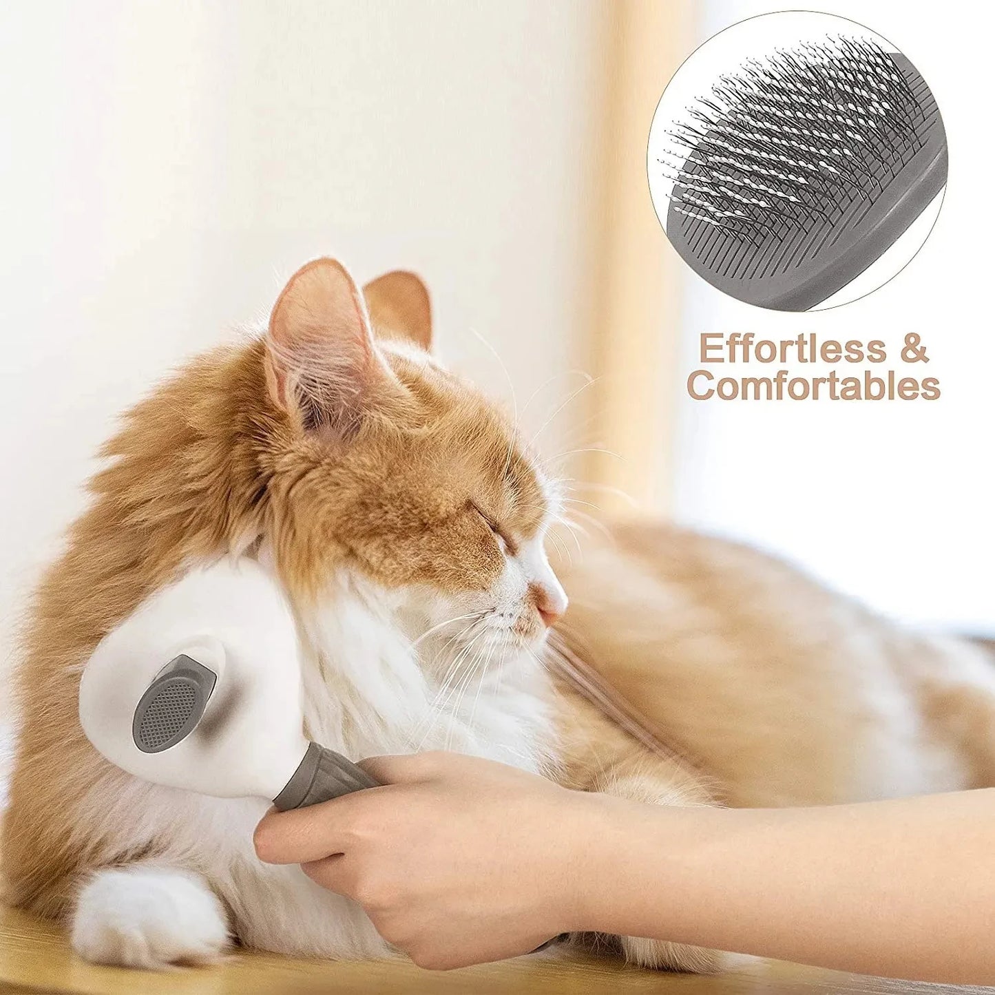 Self-Cleaning Deshedding Brush — One Click to Remove Dog Hair