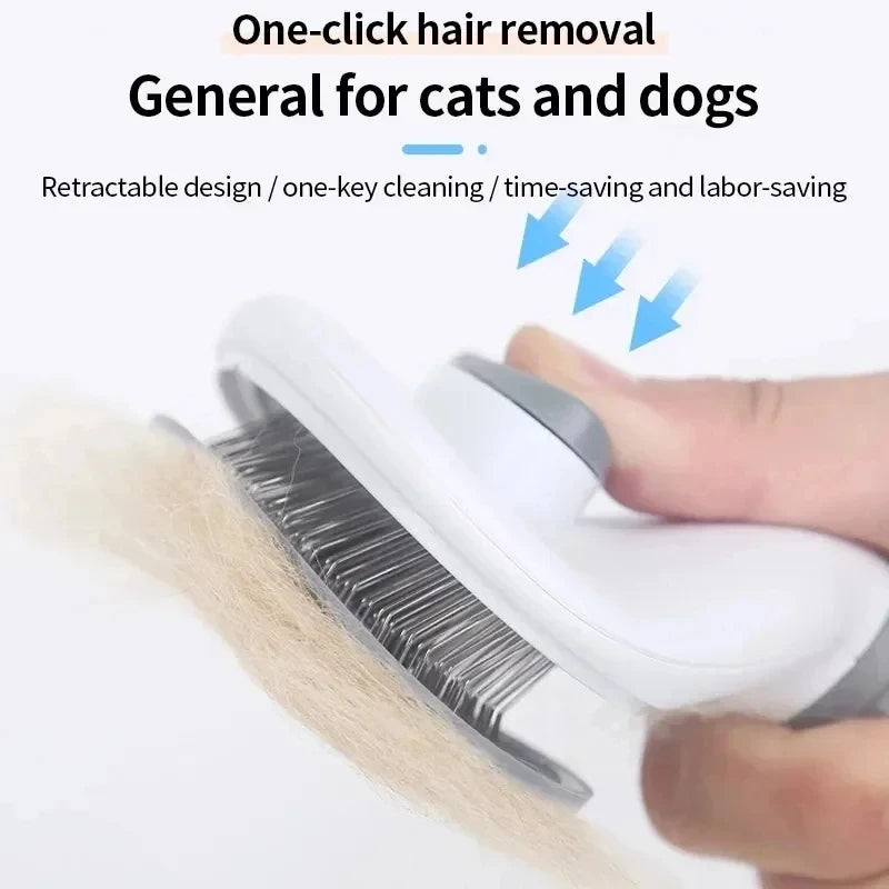 Self-Cleaning Deshedding Brush — One Click to Remove Dog Hair
