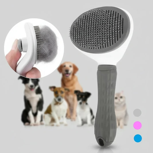 Self-Cleaning Deshedding Brush — One Click to Remove Dog Hair